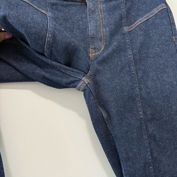 Anthropologie Pilcro The Nyhavn Cropped Flare Leg Jeans Dark Blue Sz 32 - Picture 7 of 15